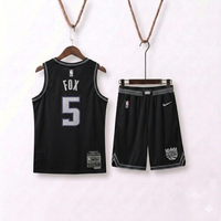 Sacramento Kings De'Aaron Fox #5 Basketball Uniform Set – Black