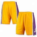 Men's Los Angeles Lakers Mitchell & Ness Gold 2009 Hardwood Classics 75th Anniversary Swingman Shorts