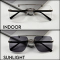 Transition Black – Rimless Sunglasses – S-1138