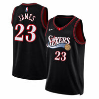 Philadelphia 76ers Retro Style #23 James Basketball Jersey – Black Edition